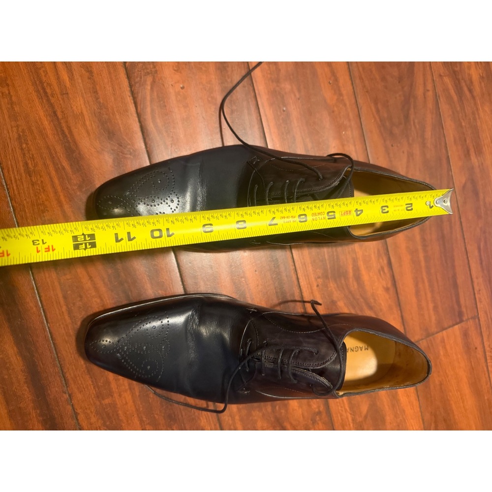 Magnanni Mens Navy Blue Leather Medallion Toe Derby Dress Shoes Size 11 M - Picture 7 of 16